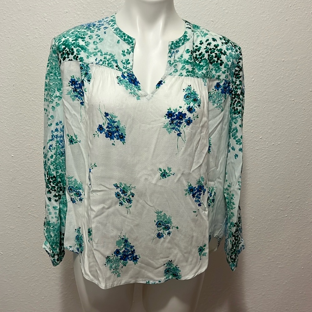 Lucky Brand Floral Poncho Top Sz L